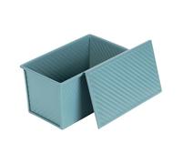 CHEFMADE Pullman - Molde para pan con tapa, capacidad de masa de 1 libra, antiadherente, acero al carbono, molde para tostadas con tapa para hornear pan, color verde