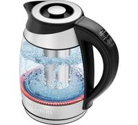 Chefman 1.8-L Electric Tea Kettle with Hot Water Temperature Control, Stainless-Steel Electric Kettle with Built-In Tea Infuser, Automatic Safety Shutoff, LED Indicator Lights, Removable Lid, Silver