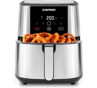 CHEFMAN Large Air Fryer Max XL 7.5-L, Healthy Cooking, User Friendly, Nonstick Stainless Steel, Digital Touch Screen with 4 Cooking Functions, BPA-Free,Dishwasher Safe Basket,Preheat & Shake Reminder