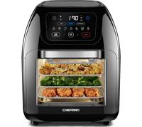 CHEFMAN Multifunctional Digital Air Fryer+ Rotisserie, Dehydrator, Convection Oven, 17 Touch Screen Presets Fry, Roast, Dehydrate, Bake, XL 10L Family Size, Auto Shutoff, Large Easy-View Window, Black