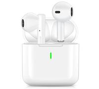 ChefSofi Auriculares 5.1, inalámbrico táctil con micrófono, Sonido estéreo HiFi en el oído, IPX7, Tiempo de reproducción 35H, cancelación de Ruido para Llamadas, Blanco, Blanco