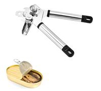 CHEFZOCO Abrelatas Manual 3 en 1, Abrelatas Multifunción, Abrelatas Todo en Uno, Abrebotellas, Levanta tapas manual, Accesorio de cocina, Utensilio de Cocina, Acero inoxidable, 20 cm