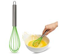 CHEFZOCO Batidor manual, Varillas de batir, Mezclador manual, Batidor de cocina, Batidor de huevos, Apto para Mezclar, Revolver la Masa, Huevos, Longitud 30 cm, Silicona y Acero inoxidable, Verde