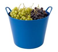 CHEFZOCO Capazo Uso alimentario, Espuerta de plástico Flexible, Fabricado en PE-LD con Certificado Uso alimentario, 26 litros, Diámetro Superior 35 cm, Diámetro Inferior 26 cm, Altura 30 cm, Azul
