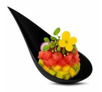 CHEFZOCO Cuchara Catering, Cuchara Lágrima Reciclable y Reutilizable, cuchara para eventos, bodas, Cubiertos para Degustación, Cubiertos para food trucks, Longitud 10 cm, Contiene 50 unidades