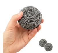 CHEFZOCO Estropajo para Fregar, Esponja para Lavar Platos, Estropajos de Acero Inoxidable, Limpiador Superficies metálicas, Esponja Limpieza Metálico, Apto para Suciedad Incrustada, 2 Unidades