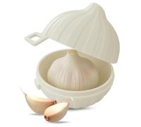 CHEFZOCO Guarda ajo, guarda ajos nevera, Recipiente para Ajos, Conserva ajo, Estuche de plástico para ajos, Apto para Lavavajillas, Plástico libre de BPA, Blanco
