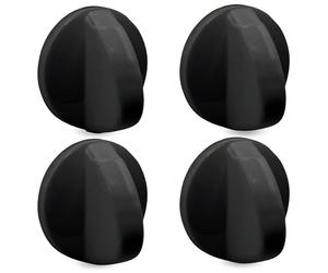 CHEFZOCO Manija perilla mando para Horno Teka, Perilla placa de vitrocerámica Teka, Perillas de Cocina Teka, Manija cocina de gas Teka, Eje 5.5 mm, Diámetro 42 mm, Color Negro, 4 unidades