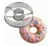 CHEFZOCO Molde donut, Molde para rosquillas, Cortador de donuts, Aro para donuts, Molde para bagels, Diámetro Exterior de 10 cm, Diámetro Interno de 3.5 cm, Altura 2.4 cm, Acero inoxidable