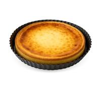 CHEFZOCO Molde para tarta de queso, Molde de Horno Rizado, Base fija no Desmontable, Soporta hasta 250ºC, Acero con revestimiento Antiadherente, libre de PFOA, Diámetro 24 cm x 3 cm altura