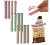 CHEFZOCO Pinzas para bolsas Alimentos, Pinzas Cierre Bolsas, Clip de Sellado Reutilizable para Cocina, clips de cierre para bolsas, Longitud 10.5 cm, Contiene pack de 12 pinzas, Colores pasteles