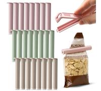 CHEFZOCO Pinzas para bolsas Alimentos, Pinzas Cierre Bolsas, Clip de Sellado Reutilizable para Cocina, clips de cierre para bolsas, Longitud 6.5 cm, Contiene pack de 24 pinzas, Colores pasteles