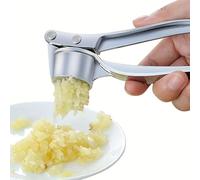 CHEFZOCO Prensa ajos, Triturador de ajos, Machacador de ajos, Aplastador de ajos, Prensador de ajos, picadora de ajo, Picador de ajos, utensilio de Cocina, Acero Inoxidable, 15 cm