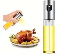 CHEFZOCO Pulverizador aceite spray, Rociador de aceite, Atomizador de aceite, Spray de aceite, Dispensador de aceite en spray, Pulverizador de cocina, Acero inoxidable y Vidrio, 100 Ml