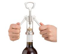 CHEFZOCO Sacacorchos de Multifunción, Abridor de Abridor de Vino y Cerveza, Abrebotellas metálico, Diseño Ergonómico, abridor Mariposa espiga reforzada, Uso domestico y profesional, aleación de zinc