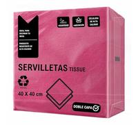 CHEFZOCO Servilletas de papel, Servilletas Desechables, Servilletas Cocktail, Servilletas 100% Reciclables, Servilletas doble capa, Material Celulosa, 40 x 40 cm, Pack 50 servilletas, Rosa