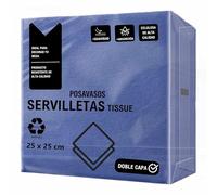 CHEFZOCO Servilletas de papel, Servilletas Desechables, Servilletas Posavasos, Servilletas 100% Reciclables, Servilletas doble capa, Material Celulosa, 25 x 25 cm, Pack 50 servilletas, Azul