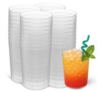 CHEFZOCO Vasos de Mojito Plástico Duro, vasos para coctell, Cerveza, Refrescos, Reutilizables y Reciclables, Apto para fiestas, bodas, eventos, Plástico duro, Capacidad 330 cc, Pack 40 vasos