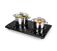 Chefzone Placa de inducción doble 3400 W 270° negra con temporizador
