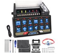 Chelhead 12v Interruptor de panel, interruptor basculante RGB de 12 controles con caja de control de fusibles Adecuado para automóviles, marinas, caravanas, ATV IP65 impermeable