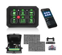 Chelhead Panel de interruptor de 6 velocidades con mando a distancia Bluetooth, multifunción, impermeable, IP65, caja de sistema de relé de circuito, luz de control, regulable automáticamente, panel