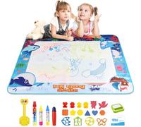 chellago Alfombra Pintar Agua 120x90 cm - Juguetes Niños 2 a 6 Años - Agua Pizarra Mágica con Libro de Dibujo & 4 Bolígrafos - Juegos Educativos para Niños Niñas Navidad Regalos