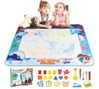 chellago Alfombra Pintar Agua 120x90 cm - Juguetes Niños 2 a 6 Años - Agua Pizarra Mágica con Libro de Dibujo & 4 Bolígrafos