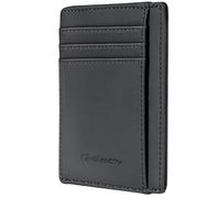 Chelmon Cartera delgada para hombre, bolsillo frontal minimalista con bloqueo RFID, tarjetero de crédito, Caballo loco negro, Talla única, Minimalista