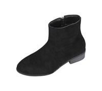 Chelsea Boots - Botines de ante para mujer, botines para mujer, con cremallera, botines cortos, botas de vaquero, botas de equitación, botas de trabajo, botas de invierno, Negro , 44