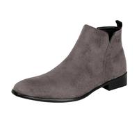 Chelsea Boots Hombre Ante, Botas Ante Hombre, Bota Vaquero Punta Puntiaguda Tacón Cuadrado Botas Moto Vintage, Calzado De Caminar Hombres Ligero, Zapatos Casuales Plantillas Flexible Cómodo, gris, 46