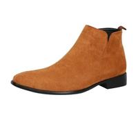 Chelsea Boots Hombre Ante, Botas Ante Hombre, Bota Vaquero Punta Puntiaguda Tacón Cuadrado Botas Moto Vintage, Calzado De Caminar Hombres Ligero, Zapatos Casuales Plantillas Flexible Cómodo, naranja