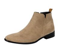 Chelsea Boots Hombre Ante, Botas Ante Hombre, Bota Vaquero Punta Puntiaguda Tacón Cuadrado Botas Moto Vintage, Calzado De Caminar Hombres Ligero, Zapatos Casuales Plantillas Flexible Cómodo, beige, 44