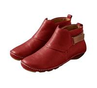 Chelsea - Botas de tobillo para mujer, de ajuste ancho, tacón bajo, antideslizantes, elegantes, cómodos, para caminar, zapatos casuales con hebilla ajustable, calzado para exteriores para otoño e