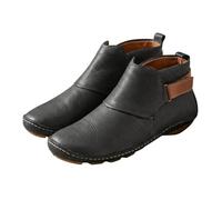 Chelsea - Botas de tobillo para mujer, de ajuste ancho, tacón bajo, antideslizantes, elegantes, cómodos, para caminar, zapatos casuales con hebilla ajustable, calzado para exteriores para otoño e