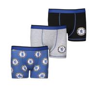 Chelsea F.C. - Calzoncillos tipo bóxer para niños, paquete de 3 unidades, paquete de ropa interior, azul, 11-12 años