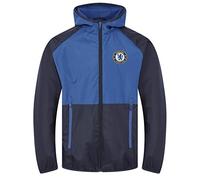Chelsea FC - Chaqueta cortavientos oficial - Para hombre - Impermeable - Azul real/azul marino - Mediana