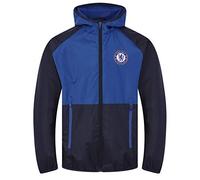 Chelsea FC - Chaqueta cortavientos oficial - Para niño - Impermeable - Azul marino - 8-9 años