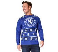 Chelsea FC Jersey Navideño Hombre Fútbol - Suéter de Navidad Hombre de Punto Tallas M-3XL (Azul, XXL)