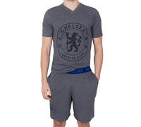 Chelsea FC - Pijama Corto para Hombre - Producto Oficial - Gris - Pequeña