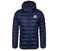 Chelsea FC - Plumífero acolchado oficial con capucha - Para hombre - Azul marino - M