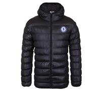 Chelsea FC - Plumífero acolchado oficial con capucha - Para hombre - Negro - XL