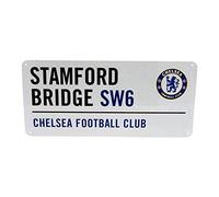 Chelsea FC - Señal metálica oficial FC (Talla Única) (Blanco/negro/azul)