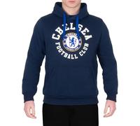 Chelsea FC - Sudadera Oficial con Capucha para Hombre - con el Escudo del Club - Forro Polar - Azul - Azul Marino - XL