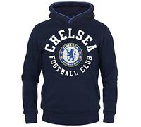 Chelsea FC - Sudadera Oficial con Capucha para niño - con el Escudo del Club - Forro Polar - Azul - Azul Marino - 10-11 años