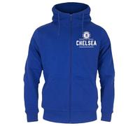 Chelsea FC - Sudadera Oficial con Capucha y Cierre de Cremallera - para Hombre - Forro Polar - Azul Real - S