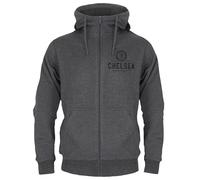 Chelsea FC - Sudadera Oficial con Capucha y Cierre de Cremallera - para Hombre - Forro Polar - Gris - L
