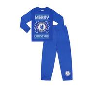 Chelsea Football Club - Pijama largo para hombre y niña, diseño de Feliz Navidad, azul, XL
