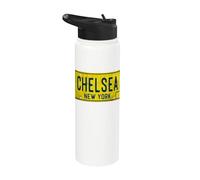 Chelsea New York Old School Vintage NY - Placa de matrícula retro Stainless Steel Insulated Water Bottle