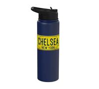 Chelsea New York Old School Vintage NY - Placa de matrícula retro Stainless Steel Insulated Water Bottle