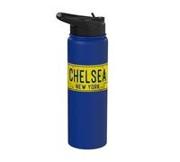 Chelsea New York Old School Vintage NY - Placa de matrícula retro Stainless Steel Insulated Water Bottle